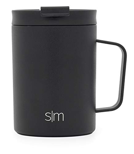 Simple Modern Travel Coffee Cup with Lid and Handle | Reusable Insulated Stainless Steel Iced Coffee Mug Cold Brew Tumbler and Tea Cup | Scout Collection | 12oz | Midnight Black | The Storepaperoomates Retail Market - Fast Affordable Shopping