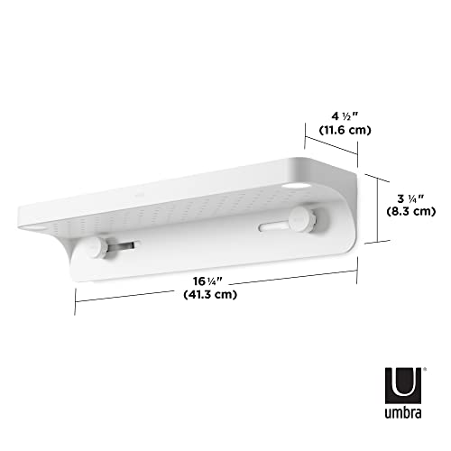 Umbra 1013862-660 Flex Sure-Lock Shower Shelf, Shelving for Bathrooms with SureLock Technology – Install Without Drilling, 72 to 144-Inch, White | The Storepaperoomates Retail Market - Fast Affordable Shopping