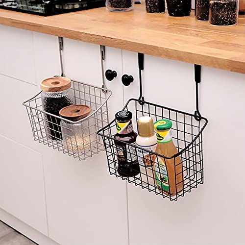 Nicunom 2 Pack Grid Storage Baskets with Hooks, Over Cabinet Door Organizer, Wire Basket Hanging Storage Organizer Steel Wire Sink Organization for Kitchen & Bathroom, Holds Shampoo, Body Wash, Bronze | The Storepaperoomates Retail Market - Fast Affordable Shopping