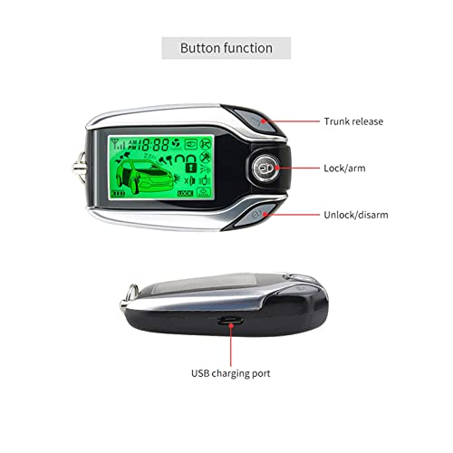 KSHAAR 2 Way Car Alarm Pke Keyless Entry LCD Pager Display Vibration Alarm Universal Car Keyless Entry System Burglar Alarm (Color : Kit Without Siren) | The Storepaperoomates Retail Market - Fast Affordable Shopping