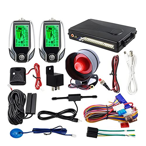 KSHAAR 2 Way Car Alarm Pke Keyless Entry LCD Pager Display Vibration Alarm Universal Car Keyless Entry System Burglar Alarm (Color : Kit Without Siren) | The Storepaperoomates Retail Market - Fast Affordable Shopping