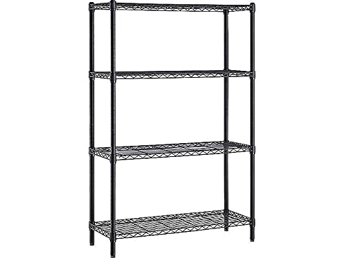 Whalen 990491 4-Shelf Wire Unit 36-Inch W Black (Ws143654-4B) | The Storepaperoomates Retail Market - Fast Affordable Shopping