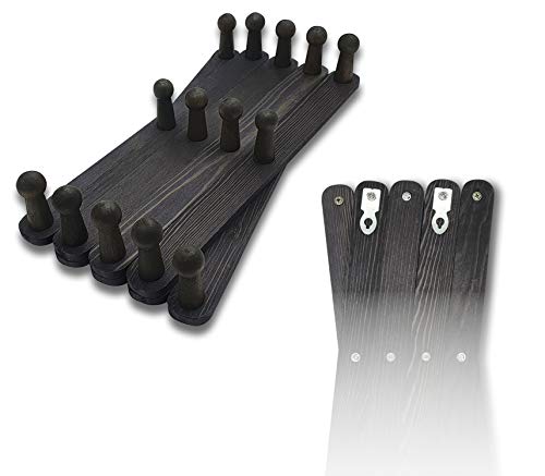 Mercurial Trade Expandable Wooden Coat Rack Hanger – Accordion Wall Mounted Pine Wood Hooks – Hand Made Vintage Expending Pegs – Hang Coat, Jacket, Hat, Leash, Towel, Scarf, Mug, Bag – Black | The Storepaperoomates Retail Market - Fast Affordable Shopping