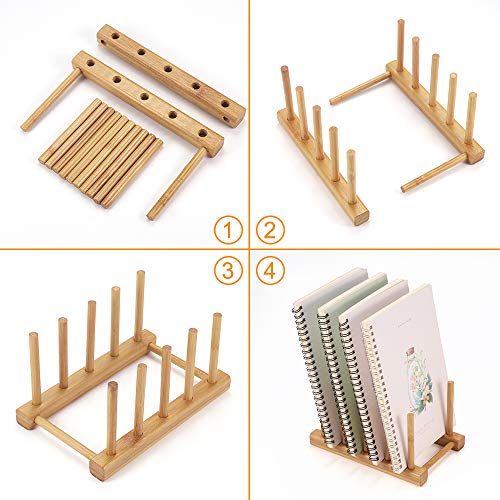 YWSHF Bamboo Wooden Dish Rack Dishes Drainboard Drying Drainer Storage Holder Stand Kitchen Cabinet Organizer for Dish/Plate/Bowl/Cup/Pot Lid/Book | The Storepaperoomates Retail Market - Fast Affordable Shopping