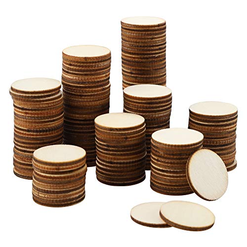 200 Pieces 1 Inch Unfinished Wood Slices Round Disc Circle Wood Pieces Wooden Cutouts Ornaments for Craft and Decoration | The Storepaperoomates Retail Market - Fast Affordable Shopping