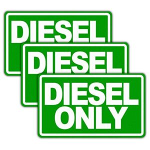 ANLEY 5″ X 3″ Diesel Only Decal 3Pcs – Reflective Diesel Only Sign on Fuel Tank Signage to Prevent User Error – Adhesive Fuel Stickers for Trucks, Tractors, Machinery – 3 Pack Set