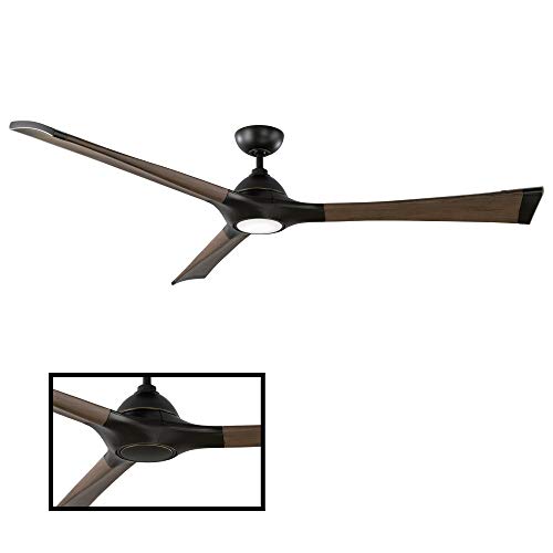 Woody Smart Indoor and Outdoor 3-Blade Ceiling Fan 72in Oil Rubbed Bronze/Dark Walnut with 3000K LED Light Kit and Remote Control works with Alexa, Google Assistant, Samsung Things, and iOS or Android App | The Storepaperoomates Retail Market - Fast Affordable Shopping