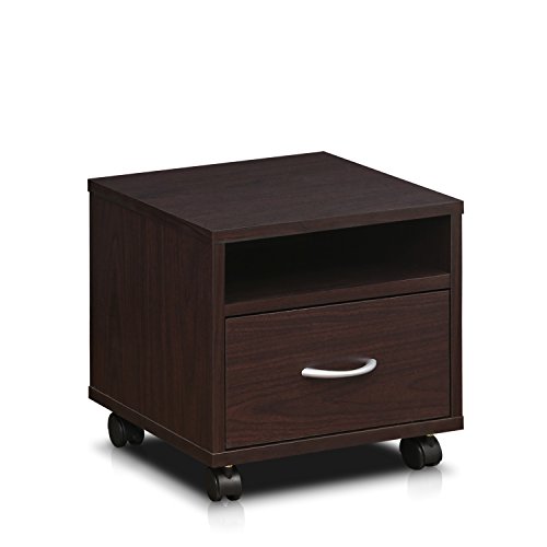 Furinno Indo Petite Under Desk Utility Cart with Casters, Espresso | The Storepaperoomates Retail Market - Fast Affordable Shopping