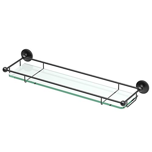 Gatco 1465MX Premier Tempered Glass Shelf, Matte Black | The Storepaperoomates Retail Market - Fast Affordable Shopping