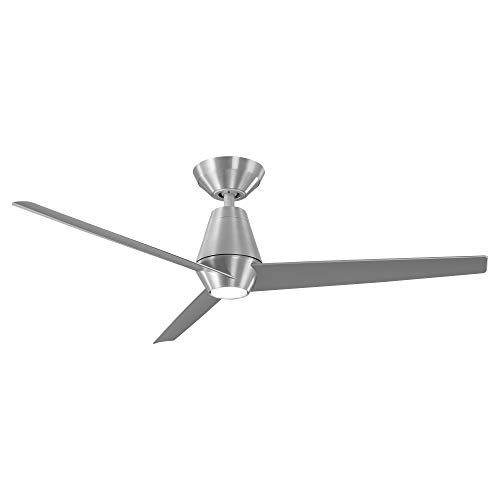 Slim Smart Indoor and Outdoor 3-Blade Ceiling Fan 52in Brushed Aluminum with 3000K LED Light Kit and Remote Control works with Alexa, Google Assistant, Samsung Things, and iOS or Android App | The Storepaperoomates Retail Market - Fast Affordable Shopping