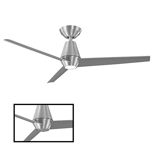 Slim Smart Indoor and Outdoor 3-Blade Ceiling Fan 52in Brushed Aluminum with 3000K LED Light Kit and Remote Control works with Alexa, Google Assistant, Samsung Things, and iOS or Android App | The Storepaperoomates Retail Market - Fast Affordable Shopping