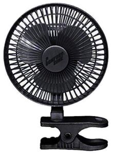 Comfort Zone 6 INCH – 2 Speed – Adjustable Tilt, Whisper Quiet Operation Clip-On-Fan with 5.5 Foot Cord and Steel Safety Grill, Black