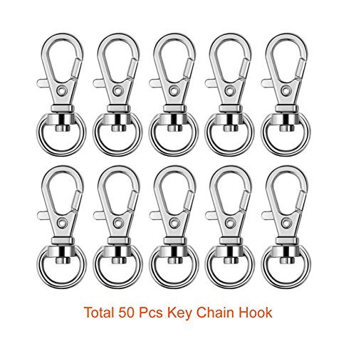 Paxcoo 100 Pcs Metal Swivel Lanyard Snap Hook with Key Rings (Silver) | The Storepaperoomates Retail Market - Fast Affordable Shopping