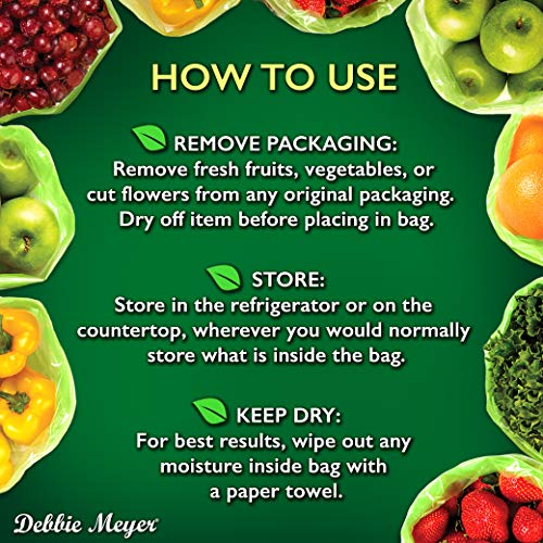 Debbie Meyer GreenBags 40-Pack (16M, 16L, 8XL) – Keeps Fruits, Vegetables, and Cut Flowers, Fresh Longer, Reusable, BPA Free, Made in USA | The Storepaperoomates Retail Market - Fast Affordable Shopping