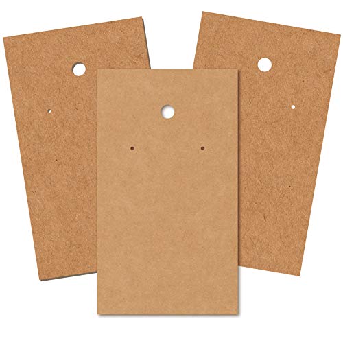 Earring Cards – 250 Pack Earring Card Holder for Earring Display, Bulk Earring Cards, Hanging Earrings and Ear Studs, Kraft Paper, Brown, 3.5 x 2 Inches | The Storepaperoomates Retail Market - Fast Affordable Shopping