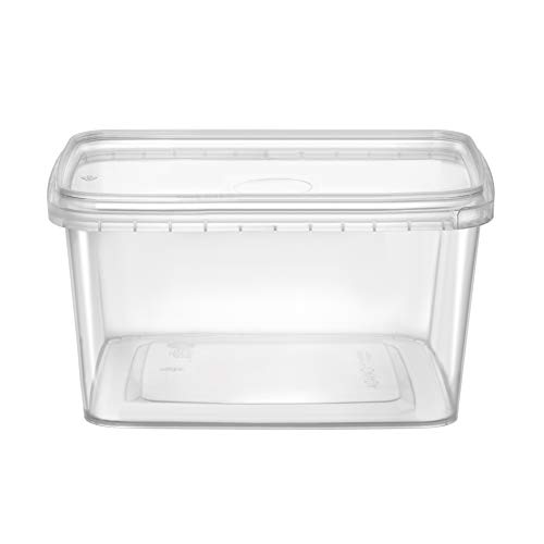 32-oz. Square Clear Deli Containers with Lids | Stackable, Tamper-Proof BPA-Free Food Storage Containers | Recyclable Space Saver Airtight Container for Kitchen Storage, Meal Prep, Take Out | 20 Pack | The Storepaperoomates Retail Market - Fast Affordable Shopping