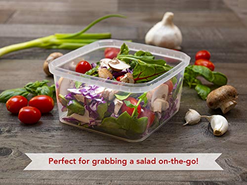 32-oz. Square Clear Deli Containers with Lids | Stackable, Tamper-Proof BPA-Free Food Storage Containers | Recyclable Space Saver Airtight Container for Kitchen Storage, Meal Prep, Take Out | 20 Pack | The Storepaperoomates Retail Market - Fast Affordable Shopping