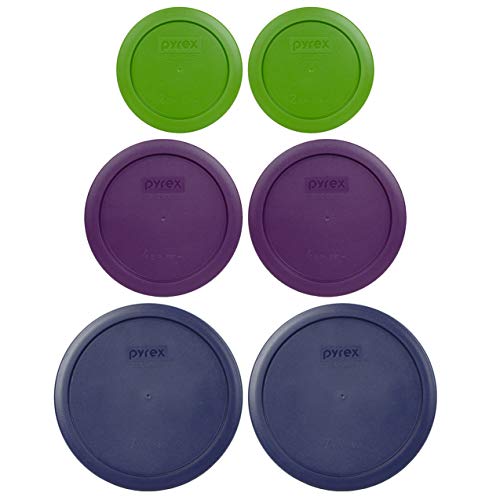Pyrex Bundle – 6 Items: (2) 7402-PC Blue Lids, (2) 7201-PC Purple Lids, (2) 7200-PC Lawn Green Lids | The Storepaperoomates Retail Market - Fast Affordable Shopping