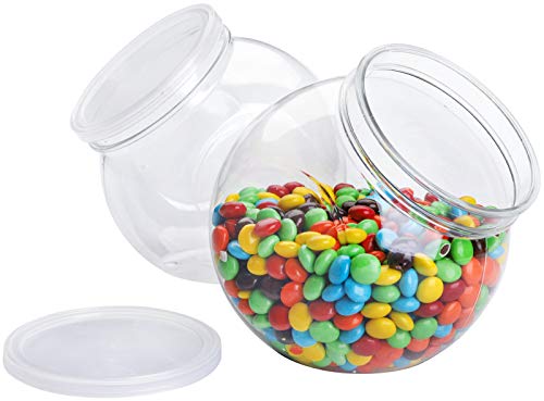 TOPZEA 3 Pack Candy Jars with Lids, 46 Oz Plastic Candy Jar with Lid Clear Cookie Container Sweet Jar Wide Mouth Opening Kitchen Countertop Jars for Candies, Jelly Beans, Cookies, Cereal Snack Storage | The Storepaperoomates Retail Market - Fast Affordable Shopping