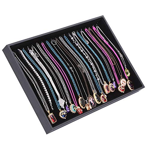 Stratalife Velvet Stackable Jewelry Organizer Tray Removable Jewelry Display Case Storage Showcase in Drawer (Necklace) | The Storepaperoomates Retail Market - Fast Affordable Shopping