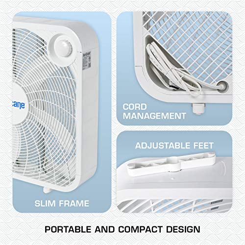 Hurricane Box Fan – 20 Inch, Classic Series, Floor Fan with 3 Energy Efficient Speed Settings, Compact Design, Lightweight – ETL Listed, White | The Storepaperoomates Retail Market - Fast Affordable Shopping