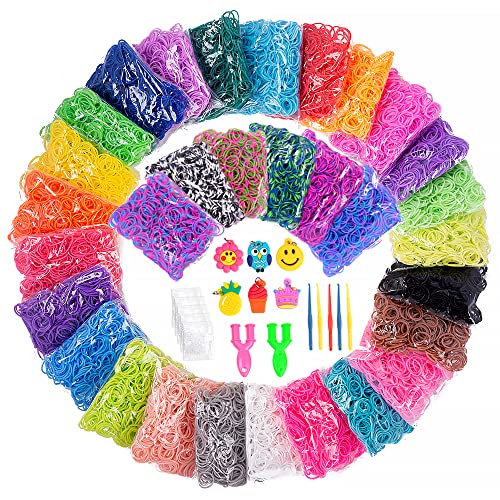 15000+ Loom Rubber Band Refill Kit in 31 Colors, Bracelet Making Kit for Kids Weaving DIY Crafting Gift, with 13500 Loom Bands,500 Clips,15 Charms, 6 Crochet Hooks,2 Y Looms | The Storepaperoomates Retail Market - Fast Affordable Shopping