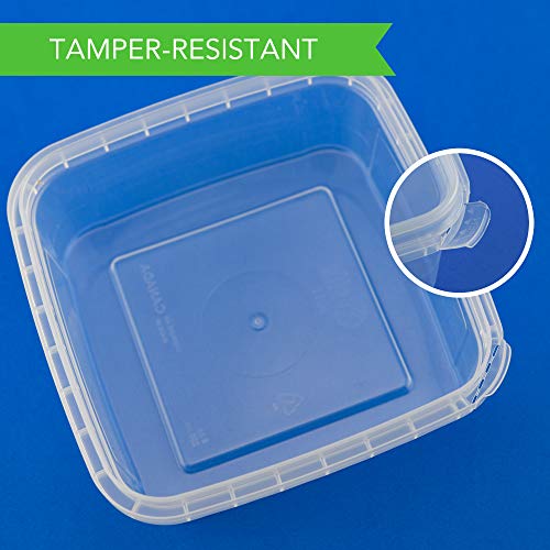 8-oz. Square Clear Deli Containers with Lids | Stackable, Tamper-Proof BPA-Free Food Storage Containers | Recyclable Space Saver Airtight Container for Kitchen Storage, Meal Prep, Take Out | 20 Pack | The Storepaperoomates Retail Market - Fast Affordable Shopping
