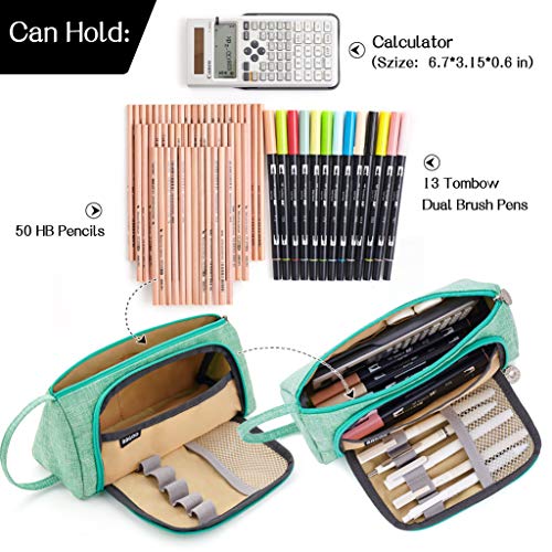 EASTHILL Large Capacity Pencil Case Pen Bag Pouch Holder Multi-slot School Supplies For Middle High School Office College Teen Girl Adult Simple Storage Mint Green | The Storepaperoomates Retail Market - Fast Affordable Shopping