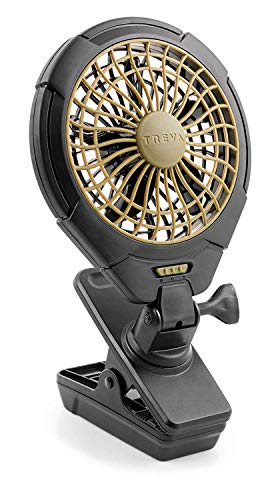 Treva 5 Inch Battery Powered Clip Slim and Portable Cooling Fan with Clamp for Travel, Outdoor,Camping, Car, Office Desk, Baby Stroller – Multi-Directional Rotating and Adjustable Head, Khaki (FC05005) | The Storepaperoomates Retail Market - Fast Affordable Shopping