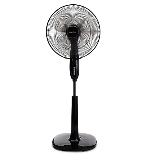 Amazon Basics Oscillating Dual Blade Standing Pedestal Fan with Remote – 16-Inch, Black | The Storepaperoomates Retail Market - Fast Affordable Shopping