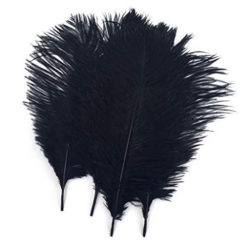 Shekyeon Black 10-12inch 25-30cm Ostrich Feather Home Decoration DIY Craft Pack of 10 | The Storepaperoomates Retail Market - Fast Affordable Shopping