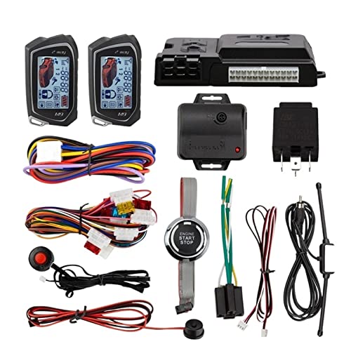 GAMYX 2 Way Car Alarm System LCD Display Auto Start Push Engine Stop Button with Sensing Module Smartphone App Control | The Storepaperoomates Retail Market - Fast Affordable Shopping