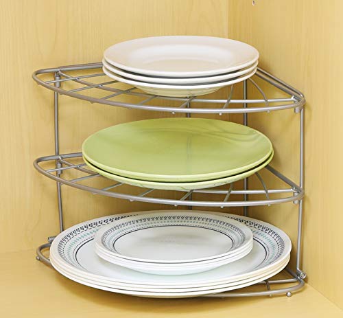 Simple Houseware 3-Tier Counter Corner Shelf Organizer, Silver | The Storepaperoomates Retail Market - Fast Affordable Shopping