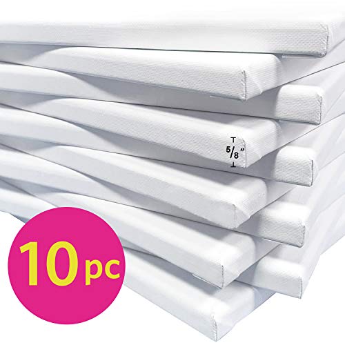 PHOENIX Stretched Canvas for Painting 8×10 Inch/10 Value Pack, 8 Oz Triple Primed 5/8 Inch Profile 100% Cotton White Blank Canvas, Artist Framed Canvas for Oil Acrylic & Pouring Art | The Storepaperoomates Retail Market - Fast Affordable Shopping