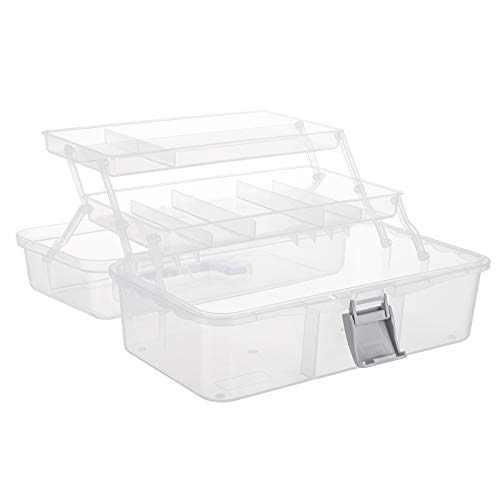 Tosnail 12-Inch 3 Layers Plastic Craft Organizer Box Storage Container First Aid Carrying Case for Sewing, Painting, Arts – Clear | The Storepaperoomates Retail Market - Fast Affordable Shopping