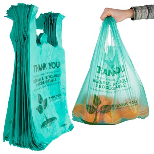 Stock Your Home Eco Grocery Bags (100 Count) Biodegradable Plastic Grocery Bags – Reusable Supermarket Thank You Shopping Bags, Recyclable Plastic T Shirt Bags, Small Trash Can Bags | The Storepaperoomates Retail Market - Fast Affordable Shopping