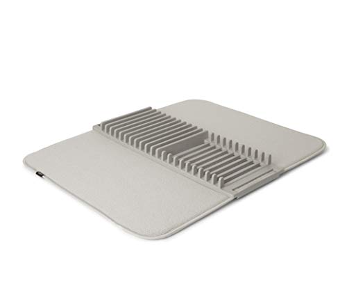 Umbra Udry Rack and Microfiber Dish Drying Mat-Space-Saving Lightweight Design Folds Up for Easy Storage, Standard, Light Grey | The Storepaperoomates Retail Market - Fast Affordable Shopping