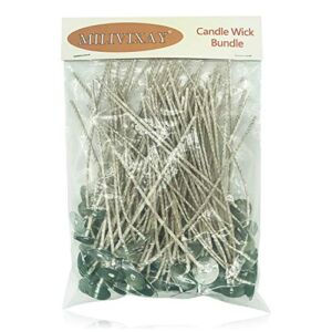 100pcs/lot Candle Wicks for Candle Making – Coated with Natural Soy Wax, Low Smoke – Cotton Threads Woven with Paper – Candle DIY (6 inch)