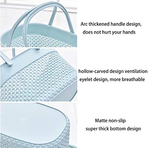 rejomiik Portable Shower Caddy Basket, Plastic Organizer Storage Tote with Handles Toiletry Bag Bin Box for Bathroom, College Dorm Room Essentials, Kitchen, Camp, Gym, Blue | The Storepaperoomates Retail Market - Fast Affordable Shopping