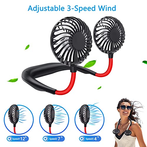 SZ-JIAHAIYU Neck Fan Portable Face Fan Personal USB Hands-Free Mini Wearable Sports Handheld Cooling Small New Fans Around Your Neck for Travel Office Room Household Outdoor | The Storepaperoomates Retail Market - Fast Affordable Shopping