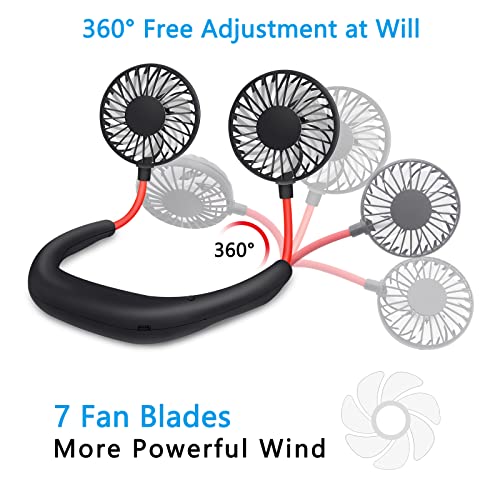 SZ-JIAHAIYU Neck Fan Portable Face Fan Personal USB Hands-Free Mini Wearable Sports Handheld Cooling Small New Fans Around Your Neck for Travel Office Room Household Outdoor | The Storepaperoomates Retail Market - Fast Affordable Shopping