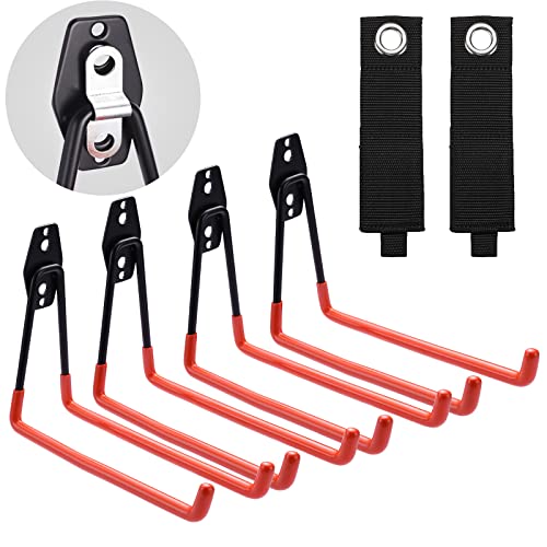 Garage Storage Utility Hooks,Wall Mount&Heavy Duty Garage Hanger & Organizer to Handle Ladder, Hold Chairs,with Premium Steel to Hang Heavy Tools for Up to 55lbs(4Pack*7.5Inch) | The Storepaperoomates Retail Market - Fast Affordable Shopping