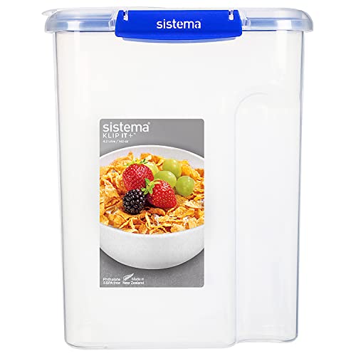 Sistema KLIP IT PLUS Cereal Storage Container | Airtight 4.2 Litre Food Pantry Storage Container | 4.2L | BPA-Free | The Storepaperoomates Retail Market - Fast Affordable Shopping