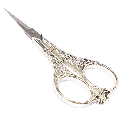 BIHRTC Vintage European Style Scissors Stainless Steel for Cross Stitch Cutting Embroidery Sewing Handcraft Craft Art Work DIY Tool(Silver) | The Storepaperoomates Retail Market - Fast Affordable Shopping