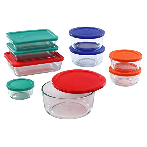 Pyrex Simply Store 18-Pc Glass Food Storage Containers Set, Round & Rectangle Glass Storage Containers with Lid, BPA-Free Lids, Non-Pourous Glass, Dishwasher, Microwave, Fridge and Freezer Safe | The Storepaperoomates Retail Market - Fast Affordable Shopping