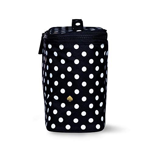 Kate Spade New York Black Insulated Lunch Tote, Small Lunch Cooler, Thermal Bag with Double Zipper Close and Carrying Handle, Polka Dots | The Storepaperoomates Retail Market - Fast Affordable Shopping