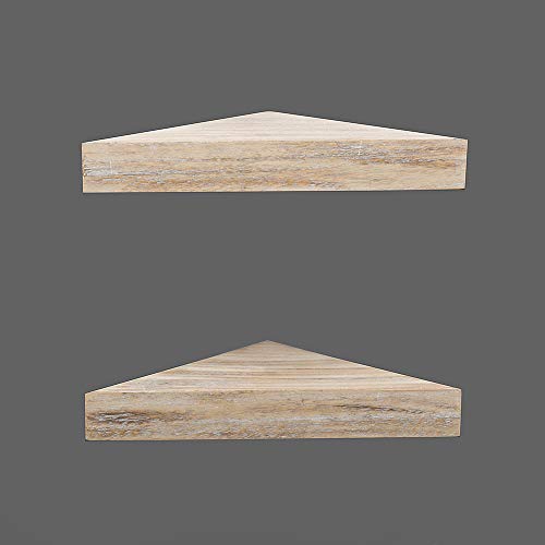 AHDECOR Rustic Wood Corner Wall Shelves, Wall Mounted Floating Corner Shelf for Home Décor, 2-Pack | The Storepaperoomates Retail Market - Fast Affordable Shopping