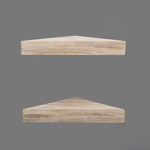 AHDECOR Rustic Wood Corner Wall Shelves, Wall Mounted Floating Corner Shelf for Home Décor, 2-Pack | The Storepaperoomates Retail Market - Fast Affordable Shopping