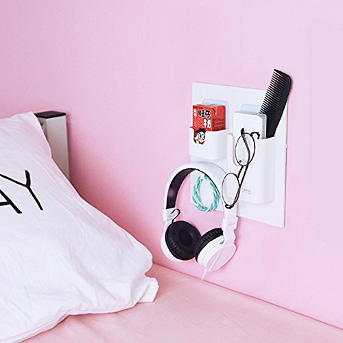 Bedside Shelf Accessories Organizer- Wall Mount Self Stick on,Ideal for Glasses,Remote,Earphone, Cell Phone Charger,Manicure Kit | The Storepaperoomates Retail Market - Fast Affordable Shopping