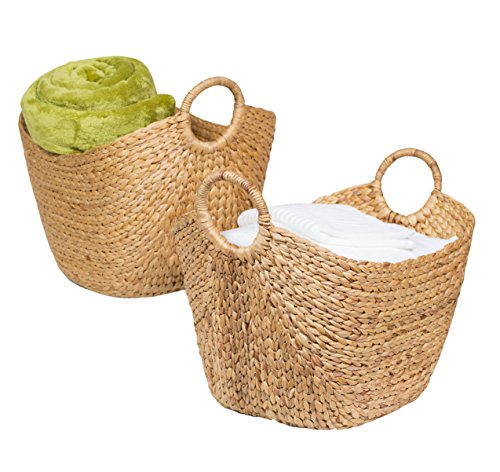 BIRDROCK HOME Water Hyacinth Laundry Baskets (Natural) – Two Baskets Included – Hand Woven | The Storepaperoomates Retail Market - Fast Affordable Shopping